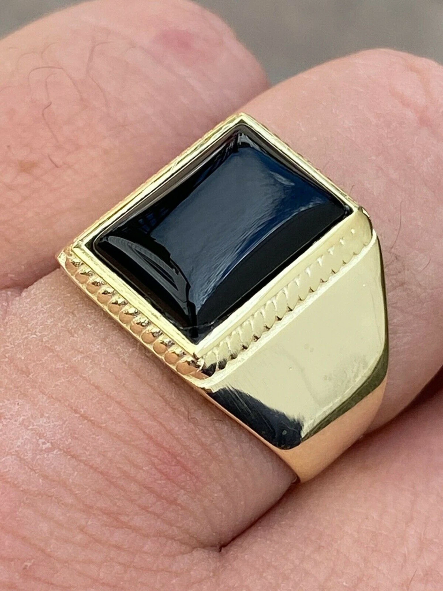 Mens 14k Gold Over Real Solid 925 Silver Black Onyx Ring Size 7 8 9 10 11 12 13 3 Mens 14k Gold Over Real Solid 925 Silver Black Onyx Ring Size 7 8 9 10 11 12 13
