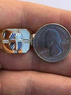 Mens 14k Gold Over Real Solid 925 Silver Cross Ring Size Pinky 7 8 9 10 11 12 13 -Harlem Bling Shop harlembling mens 14k gold over real solid 925 silver cross ring size pinky 7 8 9 10 11 12 13 33994.1664392516