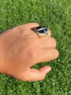 Mens 14k Gold Over Real Solid 925 Silver Jesus On Cross Ring Black Onyx Hip-Hop -Harlem Bling Shop harlembling mens 14k gold over real solid 925 silver jesus on cross ring black onyx hip hop 14277.1664378940