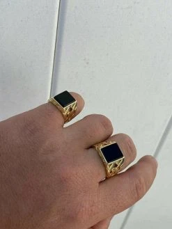 Mens 14k Gold Over Real Solid 925 Sterling Silver Black Onyx Ring Sz 7-13 Pinky 23 Mens 14k Gold Over Real Solid 925 Sterling Silver Black Onyx Ring Sz 7-13 Pinky -Harlem Bling Shop harlembling mens 14k gold over real solid 925 sterling silver black onyx ring sz 7 13 pinky 22833.1664374080