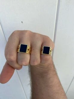 Mens 14k Gold Over Real Solid 925 Sterling Silver Black Onyx Ring Sz 7-13 Pinky 16 Mens 14k Gold Over Real Solid 925 Sterling Silver Black Onyx Ring Sz 7-13 Pinky -Harlem Bling Shop harlembling mens 14k gold over real solid 925 sterling silver black onyx ring sz 7 13 pinky 58562.1664381373