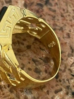 Mens 14k Gold Over Real Solid 925 Sterling Silver Black Onyx Ring Sz 7-13 Pinky 25 Mens 14k Gold Over Real Solid 925 Sterling Silver Black Onyx Ring Sz 7-13 Pinky -Harlem Bling Shop harlembling mens 14k gold over real solid 925 sterling silver black onyx ring sz 7 13 pinky 60083.1664379709