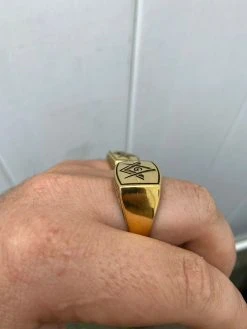 Mens 14k Gold Over Real Solid 925 Sterling Silver Free Mason G Masonic Ring 7-13 -Harlem Bling Shop harlembling mens 14k gold over real solid 925 sterling silver free mason g masonic ring 7 13 38593.1664390021