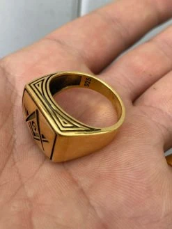 Mens 14k Gold Over Real Solid 925 Sterling Silver Free Mason G Masonic Ring 7-13 -Harlem Bling Shop harlembling mens 14k gold over real solid 925 sterling silver free mason g masonic ring 7 13 40384.1664387639