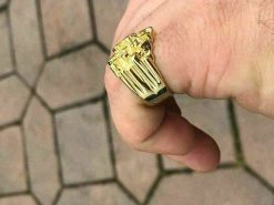 Men's 14k Gold Over REAL Solid 925 Sterling Silver Heavy Nugget Ring Size 6-13 -Harlem Bling Shop harlembling mens 14k gold over real solid 925 sterling silver heavy nugget ring size 6 13 15839.1664380230