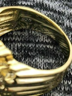 Men's 14k Gold Over REAL Solid 925 Sterling Silver Heavy Nugget Ring Size 6-13 -Harlem Bling Shop harlembling mens 14k gold over real solid 925 sterling silver heavy nugget ring size 6 13 83252.1664387299