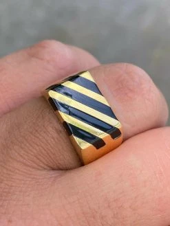 Men's 14k Gold Over Solid 925 Silver Black Onyx Ring Pinky Anillo Para Hombre -Harlem Bling Shop harlembling mens 14k gold over solid 925 silver black onyx ring pinky anillo para hombre 00629.1664382225