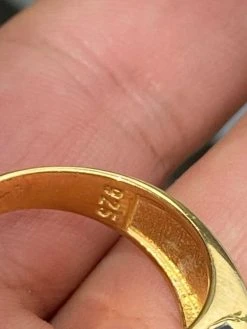 Men's 14k Gold Over Solid 925 Silver Black Onyx Ring Pinky Anillo Para Hombre -Harlem Bling Shop harlembling mens 14k gold over solid 925 silver black onyx ring pinky anillo para hombre 85179.1664376838