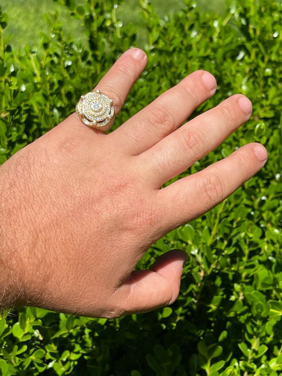 Men's 14k Gold Over Solid 925 Silver King Crown Diamond Pinky RING Iced Hip Hop 8 Men's 14k Gold Over Solid 925 Silver King Crown Diamond Pinky RING Iced Hip Hop - Image 6