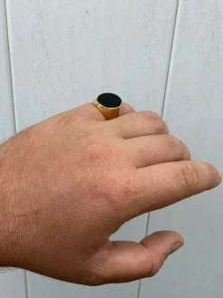 Men's 14k Gold Over Solid 925 Sterling Silver Black Onyx Signet Ring Sz 7-13 -Harlem Bling Shop harlembling mens 14k gold over solid 925 sterling silver black onyx signet ring sz 7 13 16252.1664384093