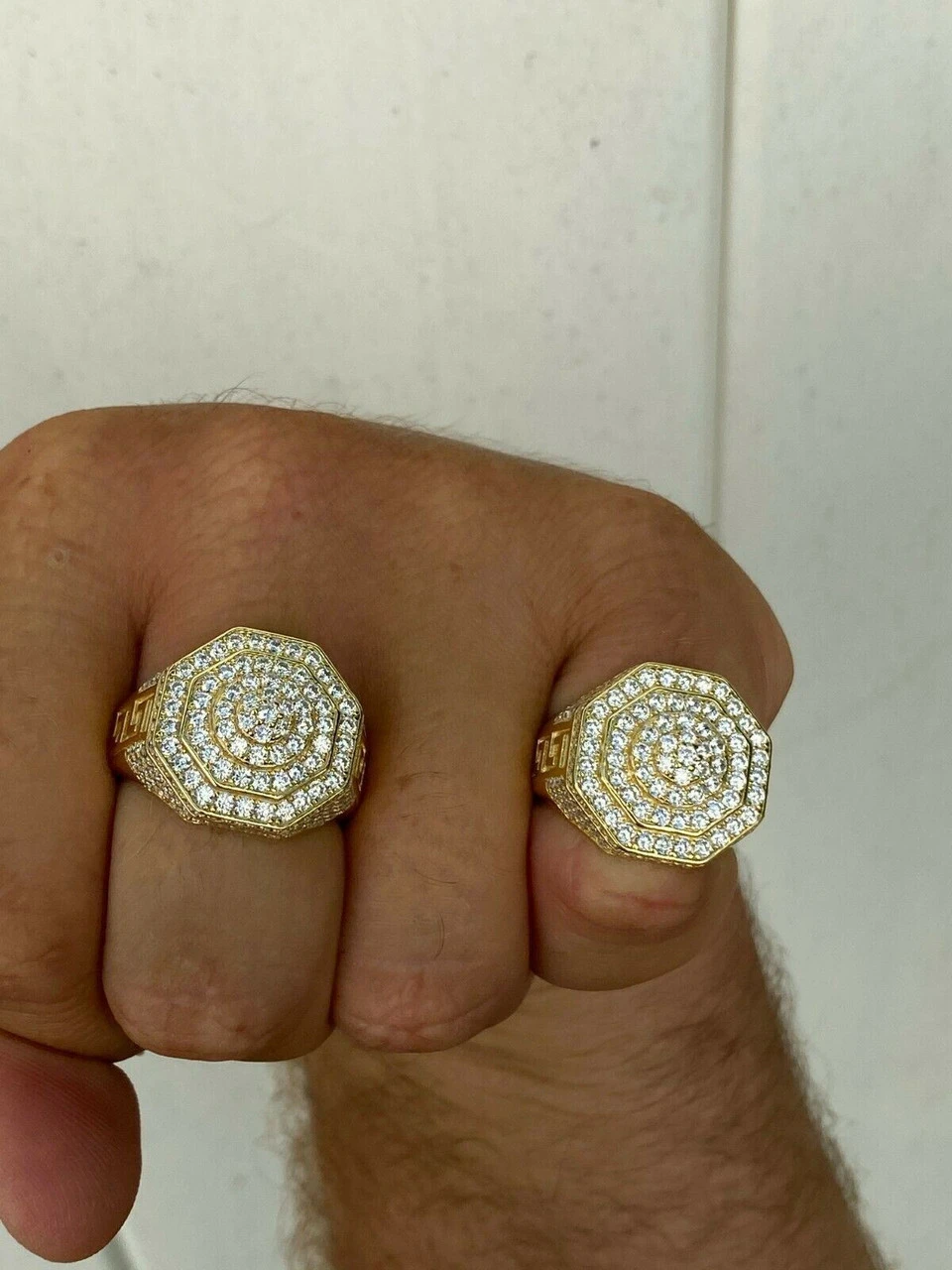 Men's 14k Gold Solid 925 Sterling Silver Big Hip Hop RING Super Iced Large Pinky 12 Men's 14k Gold Solid 925 Sterling Silver Big Hip Hop RING Super Iced Large Pinky - Image 10