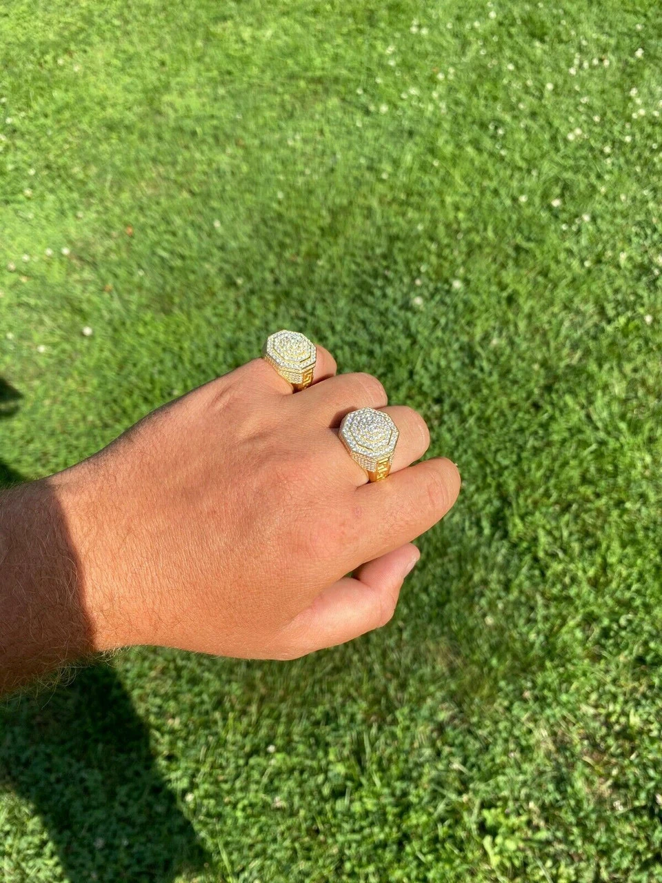 Men's 14k Gold Solid 925 Sterling Silver Big Hip Hop RING Super Iced Large Pinky 13 Men's 14k Gold Solid 925 Sterling Silver Big Hip Hop RING Super Iced Large Pinky - Image 11