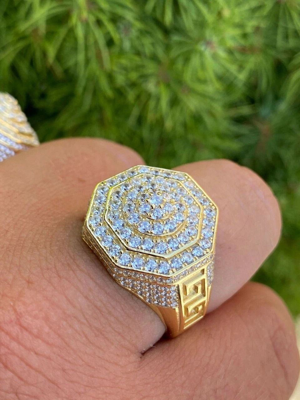 Men's 14k Gold Solid 925 Sterling Silver Big Hip Hop RING Super Iced Large Pinky 4 Men's 14k Gold Solid 925 Sterling Silver Big Hip Hop RING Super Iced Large Pinky - Image 2