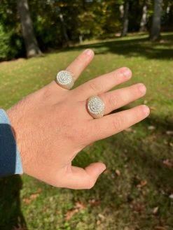 Mens 14k Gold Vermeil 925 Silver MOISSANITE Pass Diamond Test Pinky RING Hip Hop -Harlem Bling Shop harlembling mens 14k gold vermeil 925 silver moissanite pass diamond test pinky ring hip hop 01397.1664384318