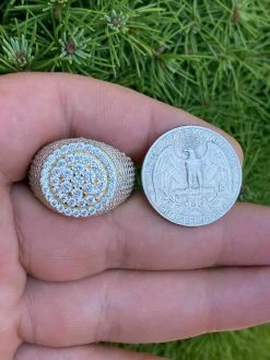 Mens 14k Gold Vermeil 925 Silver MOISSANITE Pass Diamond Test Pinky RING Hip Hop -Harlem Bling Shop harlembling mens 14k gold vermeil 925 silver moissanite pass diamond test pinky ring hip hop 13754.1664371274