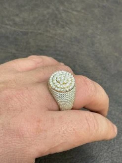 Mens 14k Gold Vermeil 925 Silver MOISSANITE Pass Diamond Test Pinky RING Hip Hop -Harlem Bling Shop harlembling mens 14k gold vermeil 925 silver moissanite pass diamond test pinky ring hip hop 32275.1664388965