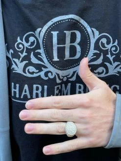 Mens 14k Gold Vermeil 925 Silver MOISSANITE Pass Diamond Test Pinky RING Hip Hop -Harlem Bling Shop harlembling mens 14k gold vermeil 925 silver moissanite pass diamond test pinky ring hip hop 45897.1664381352