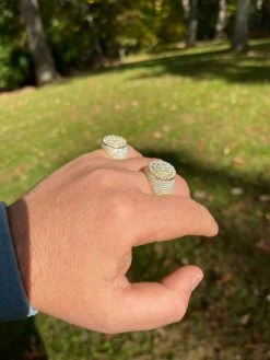 Mens 14k Gold Vermeil 925 Silver MOISSANITE Pass Diamond Test Pinky RING Hip Hop -Harlem Bling Shop harlembling mens 14k gold vermeil 925 silver moissanite pass diamond test pinky ring hip hop 92002.1664397989