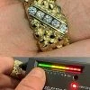 Men's 14k Gold Vermeil 925 Sterling Silver Real Moissanite Nugget Ring Sz 7-13