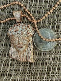 Men's 14k Rose Gold & Solid 925 Silver Jesus Piece Pendant ICY Diamond Bust Down 24 Men's 14k Rose Gold & Solid 925 Silver Jesus Piece Pendant ICY Diamond Bust Down -Harlem Bling Shop harlembling mens 14k rose gold and solid 925 silver jesus piece pendant icy diamond bust down 64171.1664399738