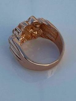Men's 14k Rose Gold Over REAL Solid 925 Sterling Silver Nugget Ring Sizes 6-13 16 Men's 14k Rose Gold Over REAL Solid 925 Sterling Silver Nugget Ring Sizes 6-13 -Harlem Bling Shop harlembling mens 14k rose gold over real solid 925 sterling silver nugget ring sizes 6 13 25589.1664384880