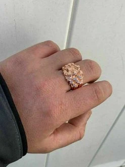 Men's 14k Rose Gold Over REAL Solid 925 Sterling Silver Nugget Ring Sizes 6-13 15 Men's 14k Rose Gold Over REAL Solid 925 Sterling Silver Nugget Ring Sizes 6-13 -Harlem Bling Shop harlembling mens 14k rose gold over real solid 925 sterling silver nugget ring sizes 6 13 70878.1664388758