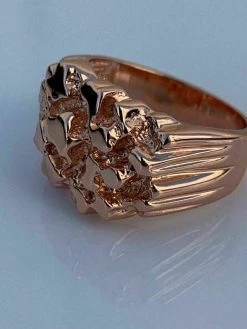 Men's 14k Rose Gold Over REAL Solid 925 Sterling Silver Nugget Ring Sizes 6-13 17 Men's 14k Rose Gold Over REAL Solid 925 Sterling Silver Nugget Ring Sizes 6-13 -Harlem Bling Shop harlembling mens 14k rose gold over real solid 925 sterling silver nugget ring sizes 6 13 79383.1664392131