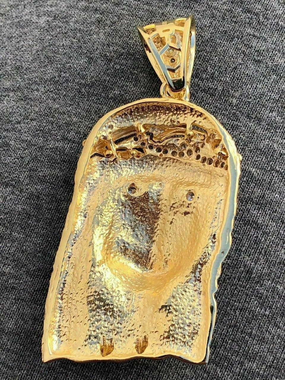 Mens 14k Yellow & Rose Gold Over 925 Silver Large 1x2" Jesus Piece HIP HOP Chain 14 Mens 14k Yellow & Rose Gold Over 925 Silver Large 1x2" Jesus Piece HIP HOP Chain - Image 12