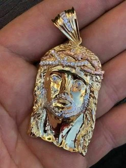 Mens 14k Yellow & Rose Gold Over 925 Silver Large 1x2" Jesus Piece HIP HOP Chain 24 Mens 14k Yellow & Rose Gold Over 925 Silver Large 1x2" Jesus Piece HIP HOP Chain -Harlem Bling Shop harlembling mens 14k yellow and rose gold over 925 silver large 1x2 jesus piece hip hop chain 41866.1664372422
