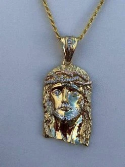Mens 14k Yellow & Rose Gold Over 925 Silver Large 1x2" Jesus Piece HIP HOP Chain 17 Mens 14k Yellow & Rose Gold Over 925 Silver Large 1x2" Jesus Piece HIP HOP Chain -Harlem Bling Shop harlembling mens 14k yellow and rose gold over 925 silver large 1x2 jesus piece hip hop chain 61836.1664383215