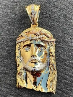 Mens 14k Yellow & Rose Gold Over 925 Silver Large 1x2" Jesus Piece HIP HOP Chain 16 Mens 14k Yellow & Rose Gold Over 925 Silver Large 1x2" Jesus Piece HIP HOP Chain -Harlem Bling Shop harlembling mens 14k yellow and rose gold over 925 silver large 1x2 jesus piece hip hop chain 76302.1664390931