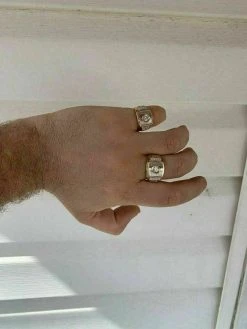 Men's 14k Yellow & White Gold Over Solid 925 Silver Ring ICY Diamond W. Cross 23 Men's 14k Yellow & White Gold Over Solid 925 Silver Ring ICY Diamond W. Cross -Harlem Bling Shop harlembling mens 14k yellow and white gold over solid 925 silver ring icy diamond w cross 02570.1664384442