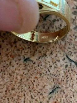 Men's 14k Yellow & White Gold Over Solid 925 Silver Ring ICY Diamond W. Cross 24 Men's 14k Yellow & White Gold Over Solid 925 Silver Ring ICY Diamond W. Cross -Harlem Bling Shop harlembling mens 14k yellow and white gold over solid 925 silver ring icy diamond w cross 13223.1664379930