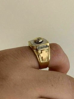 Men's 14k Yellow & White Gold Over Solid 925 Silver Ring ICY Diamond W. Cross 17 Men's 14k Yellow & White Gold Over Solid 925 Silver Ring ICY Diamond W. Cross -Harlem Bling Shop harlembling mens 14k yellow and white gold over solid 925 silver ring icy diamond w cross 46101.1664394445