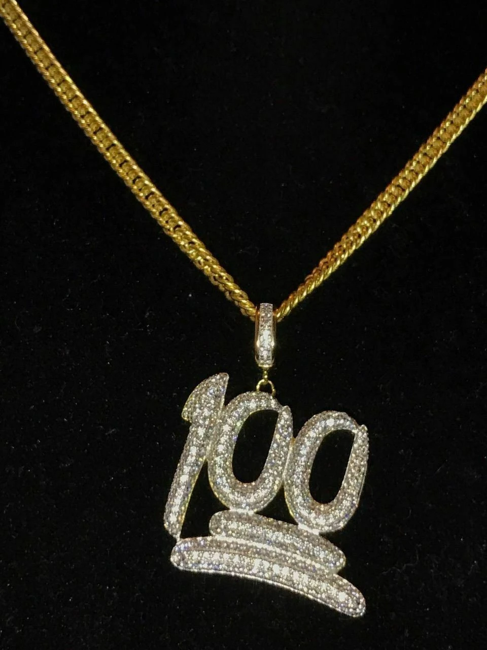 Mens 14k Yellow Gold Finish .925 Silver Keep It 100 Diamond Pendant Iced Hip Hop 13 Mens 14k Yellow Gold Finish .925 Silver Keep It 100 Diamond Pendant Iced Hip Hop - Image 11