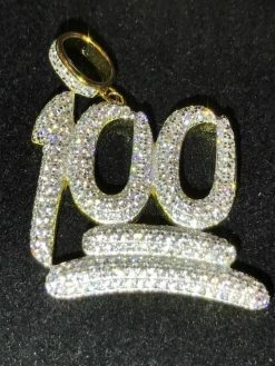 Mens 14k Yellow Gold Finish .925 Silver Keep It 100 Diamond Pendant Iced Hip Hop 16 Mens 14k Yellow Gold Finish .925 Silver Keep It 100 Diamond Pendant Iced Hip Hop -Harlem Bling Shop harlembling mens 14k yellow gold finish .925 silver keep it 100 diamond pendant iced hip hop 42050.1664382284