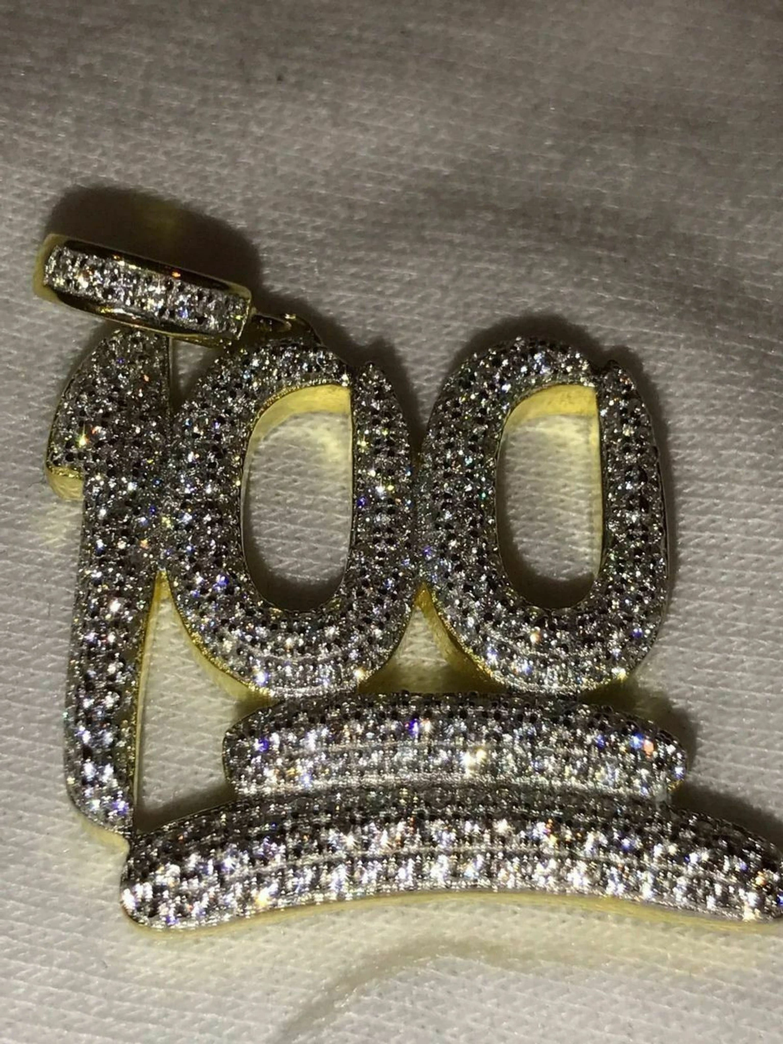 Mens 14k Yellow Gold Finish .925 Silver Keep It 100 Diamond Pendant Iced Hip Hop 3 Mens 14k Yellow Gold Finish .925 Silver Keep It 100 Diamond Pendant Iced Hip Hop