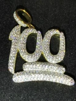 Mens 14k Yellow Gold Finish .925 Silver Keep It 100 Diamond Pendant Iced Hip Hop 19 Mens 14k Yellow Gold Finish .925 Silver Keep It 100 Diamond Pendant Iced Hip Hop -Harlem Bling Shop harlembling mens 14k yellow gold finish .925 silver keep it 100 diamond pendant iced hip hop 51201.1665669875