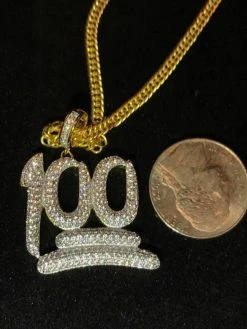 Mens 14k Yellow Gold Finish .925 Silver Keep It 100 Diamond Pendant Iced Hip Hop 25 Mens 14k Yellow Gold Finish .925 Silver Keep It 100 Diamond Pendant Iced Hip Hop -Harlem Bling Shop harlembling mens 14k yellow gold finish .925 silver keep it 100 diamond pendant iced hip hop 64497.1664372712