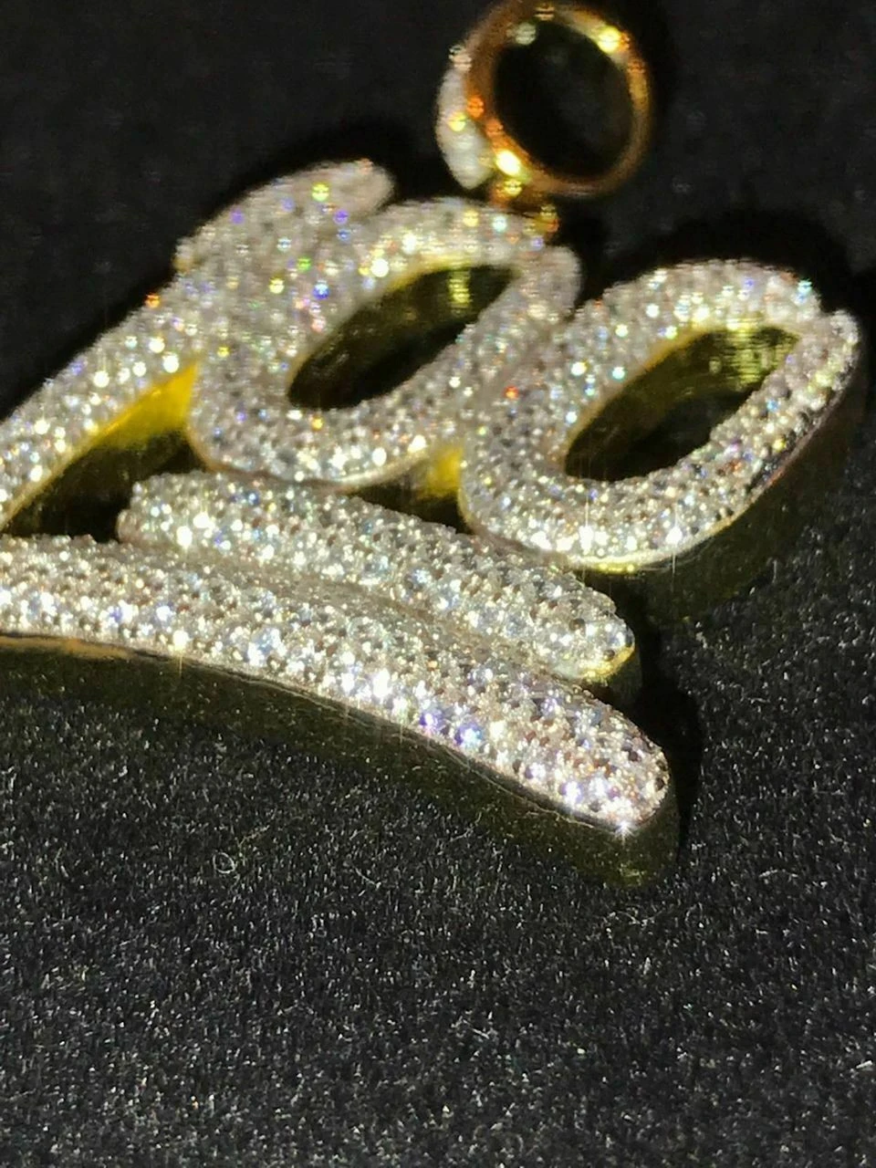 Mens 14k Yellow Gold Finish .925 Silver Keep It 100 Diamond Pendant Iced Hip Hop 12 Mens 14k Yellow Gold Finish .925 Silver Keep It 100 Diamond Pendant Iced Hip Hop - Image 10