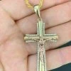 Men's 14k Yellow Gold Over 925 Silver Cross W. Rose Gold Jesus Pendant Necklace 2 Men's 14k Yellow Gold Over 925 Silver Cross W. Rose Gold Jesus Pendant Necklace -Harlem Bling Shop harlembling mens 14k yellow gold over 925 silver cross w rose gold jesus pendant necklace 80546.1664398337