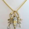 Men's 14k Yellow Gold Over 925 Silver Large 1.5x2" Scorpion Pendant SCORPIO ICY -Harlem Bling Shop harlembling mens 14k yellow gold over 925 silver large 1.5x2 scorpion pendant scorpio icy 03265.1664398740