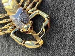 Men's 14k Yellow Gold Over 925 Silver Large 1.5x2" Scorpion Pendant SCORPIO ICY -Harlem Bling Shop harlembling mens 14k yellow gold over 925 silver large 1.5x2 scorpion pendant scorpio icy 72467.1664388113
