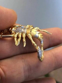 Men's 14k Yellow Gold Over 925 Silver Large 1.5x2" Scorpion Pendant SCORPIO ICY -Harlem Bling Shop harlembling mens 14k yellow gold over 925 silver large 1.5x2 scorpion pendant scorpio icy 74092.1664394016