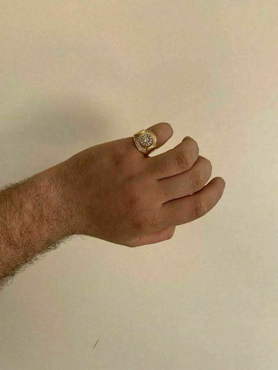 Men's 14k Yellow Gold Over Solid 925 Silver Ring ICY Round Cluster Hip Hop Pinky 9 Men's 14k Yellow Gold Over Solid 925 Silver Ring ICY Round Cluster Hip Hop Pinky - Image 7