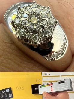 Mens 925 Silver Hip Hop Iced Moissanite Pinky Cluster Ring Passes Diamond Test