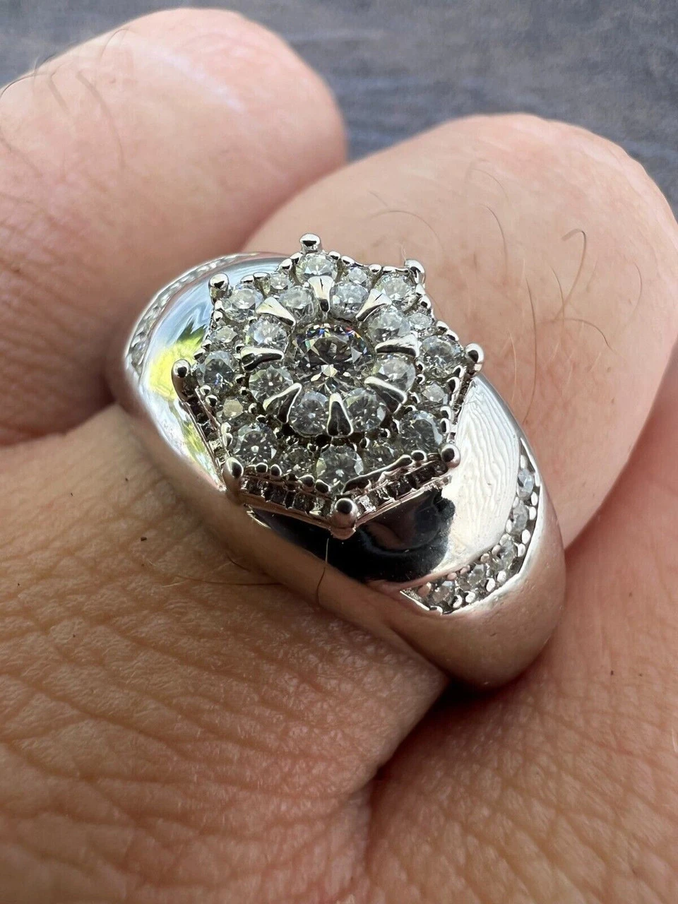 Mens 925 Silver Hip Hop Iced Moissanite Pinky Cluster Ring Passes Diamond Test 13 Mens 925 Silver Hip Hop Iced Moissanite Pinky Cluster Ring Passes Diamond Test - Image 11