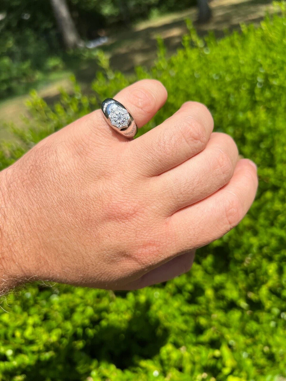 Mens 925 Silver Hip Hop Iced Moissanite Pinky Cluster Ring Passes Diamond Test 12 Mens 925 Silver Hip Hop Iced Moissanite Pinky Cluster Ring Passes Diamond Test - Image 10