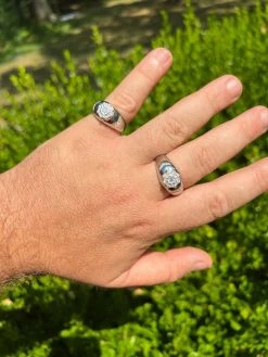 Mens 925 Silver Hip Hop Iced Moissanite Pinky Cluster Ring Passes Diamond Test 25 Mens 925 Silver Hip Hop Iced Moissanite Pinky Cluster Ring Passes Diamond Test -Harlem Bling Shop harlembling mens 925 silver hip hop iced moissanite pinky cluster ring passes diamond test 88505.1664302215