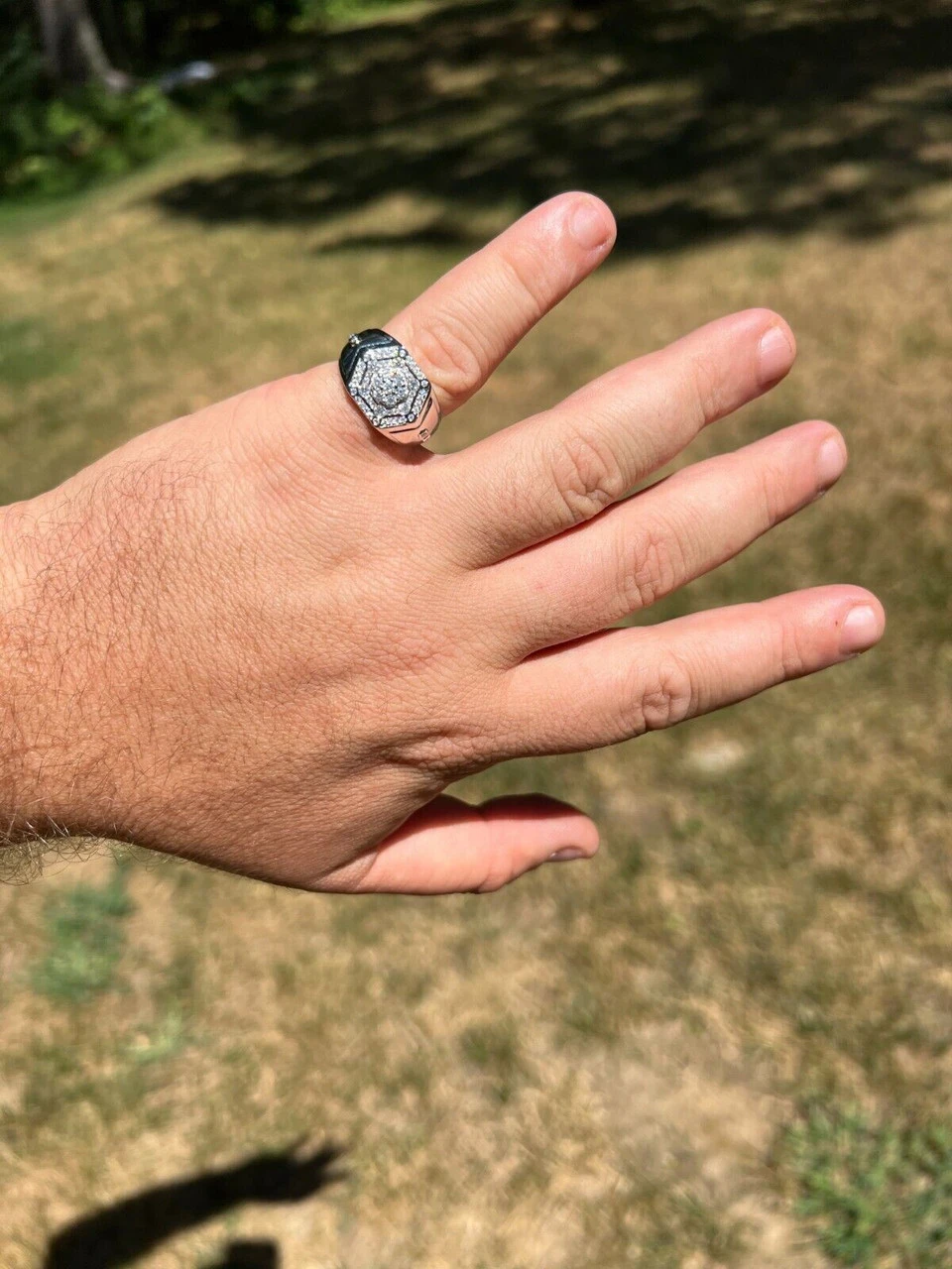 Mens 925 Silver Hip Hop Iced Moissanite Pinky Ring REAL Stone Pass Diamond Test 10 Mens 925 Silver Hip Hop Iced Moissanite Pinky Ring REAL Stone Pass Diamond Test - Image 8